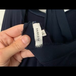 Navy Blue Top with Tie KeyHole Back